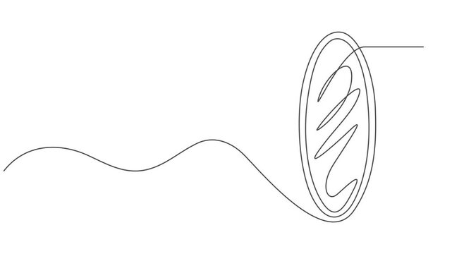 Animated Hand mirror in continuous one line drawing style minimalist black and white illustration, full length one line animation, self drawing a tabletop makeup mirror vector line art. 4k video pro.