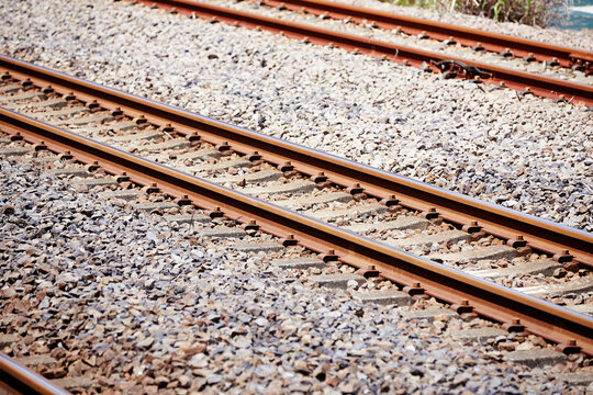 railroad tracks in the countryside