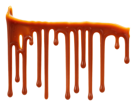 Realistic candle wax drip texture isolated on transparent background, melted wax effect