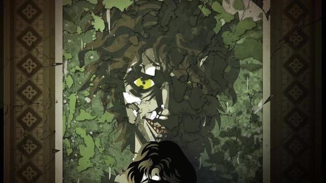 portrait of man decaying and becoming cursed and rotten