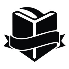 Book Corner silhouette vector icon