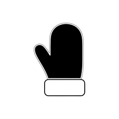 Minimalist outline of a warm winter mitten, perfect for cozy designs and seasonal projects, offering a clean and versatile graphic element.