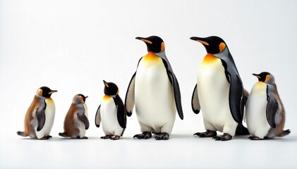 Obraz premium A collection of various penguin feathers, artfully arranged to showcase different colors, sizes, and textures in a minimalist composition. A minimalist still life arrangement of several different