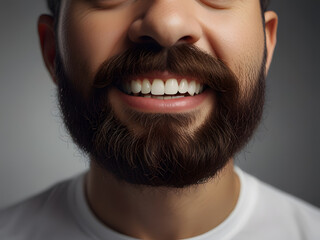 Fototapeta premium AI generative beard design. Modern facial hair styles and grooming concept
