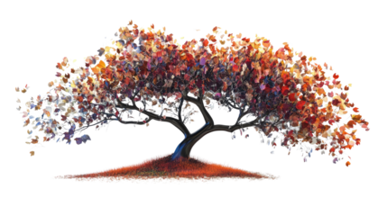 Digital art piece of tree figure showing abstract nature illustration with creative branches and modern artistic style isolated on white background