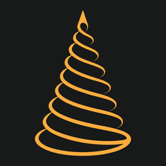 vector art of abstract christmas tree on black