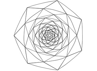 Blue crystal Coloring page mandala outline drawing for art therapy and meditation. Circular ornament	
