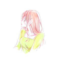 女性　驚く　怪訝　汗