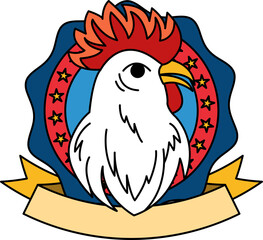 logotype of A cartoon chicken