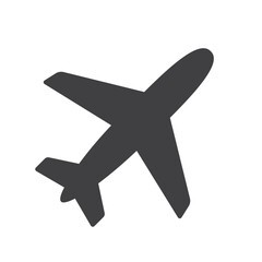 Obraz premium Airplane icon transportation concept isolated flat style design.