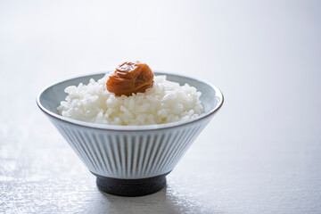 梅干しを乗せたご飯