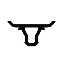 🐂 Minimalist Abstract Bull Head or Longhorn Logo Icon