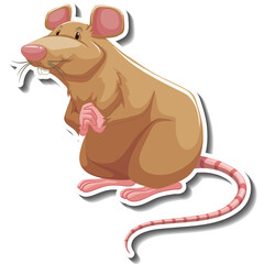 Brown Rat Animal With Pink Ears And Tail Standing On Transparent Background With Detailed Fur Texture And Whiskers