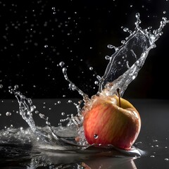 apple and water splash