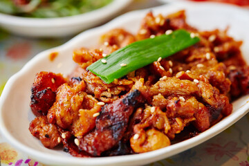 Korean spicy stir fried pork 