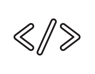 Obraz premium Code Symbol Line Icon — Minimal Bold Outline Programming, Development, and Technology Vector Design
