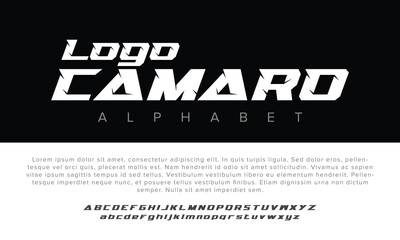 Camaro alphabet letters font for logo