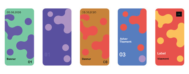 Abstract Poster Design collection – Vibrant set featuring bold colors, organic shapes, and creative layouts perfect for courses, magazines, banners, advertisements, and modern labels.