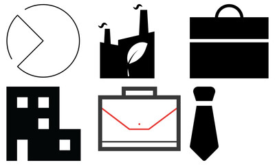 A minimal and modern startup vector, icon set representing essential business elements like idea, innovation, planning, success, and vision. Perfect for use in business presentations, pitch decks
