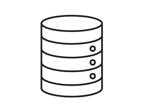 Database Stack Line Icon &mdash; Minimal Bold Outline Data Storage, Server, and Technology Vector Symbol