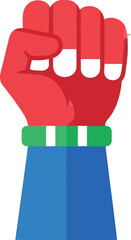 Red fist raised symbol of power and unity vector