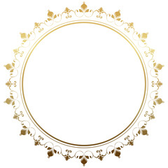 Gold circle frame, vintage pattern, luxury vintage picture frame