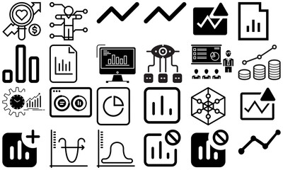 A minimal and modern startup vector, icon set representing essential business elements like idea, innovation, planning, success, and vision. Perfect for use in business presentations, pitch decks