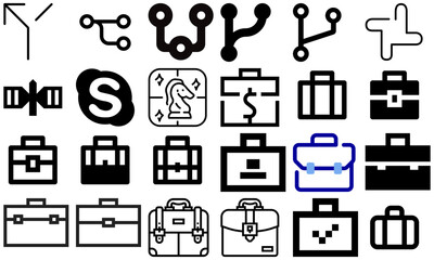A minimal and modern startup vector, icon set representing essential business elements like idea, innovation, planning, success, and vision. Perfect for use in business presentations, pitch decks