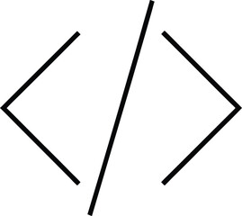 Coding Brackets Symbol Line Art Transparent Background