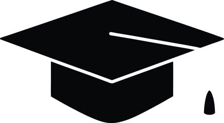 graduation cap line art transparent background