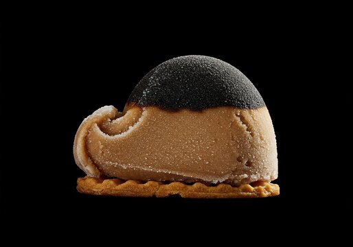 Intriguing frozen dessert presenting a savory smoky essence combined with a refreshing, icy cold texture. A culinary paradox ,glaze ,intriguing ,paradox