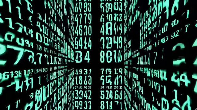 Rain of Numbers Seamless Looped Animation
