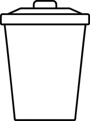 Recycling bin line art transparent background