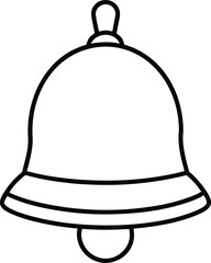 School bell line art transparent background