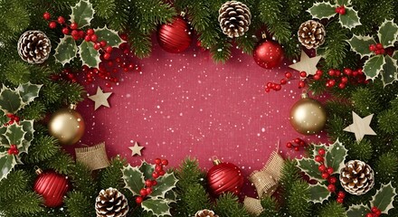 Festive Pink Christmas Illustration