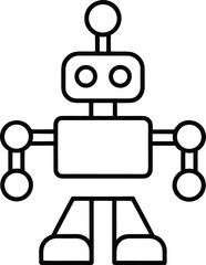 STEM robotics icon line art transparent background