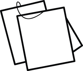 Sticky notes line art transparent background