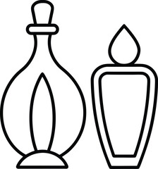 Watercolor set line art transparent background