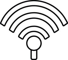 Wi Fi signal icon line art transparent background
