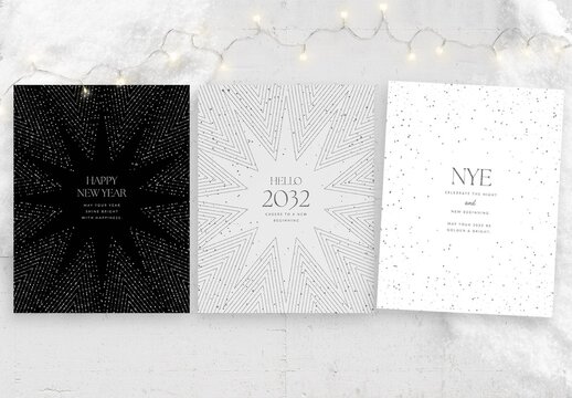Minimal New Years Eve Flyer Poster Template for NYE Event Invitations & Happy New Year Backgrounds