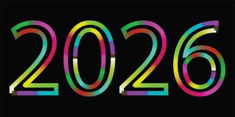 Happy New Year 2026 Gold Typography – Elegant Luxury Celebration Banner Design on Dark Background