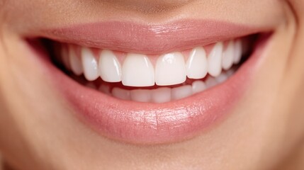 Young woman shows off perfect healthy smile with bright white teeth after a whitening treatment in a cozy setting