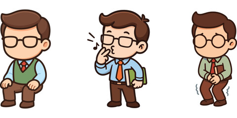 Fototapeta premium office worker drinking coffee and coughing gesture