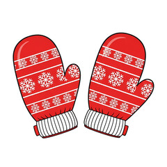 Cozy red snowflake mittens for warm winter hands