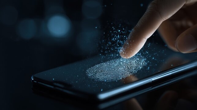 Enhancing digital identity security with biometric authentication on a smartphone during late night use - Powered by Adobe