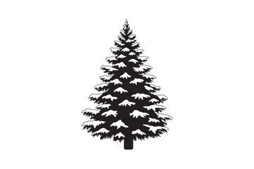 Obraz premium Christmas tree silhouette vector illustration, Set of Christmas tree silhouette 