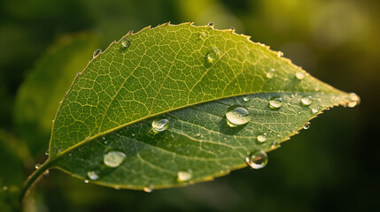 Detail of Fresh Green Foliage After Rain