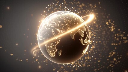 Stunning visual representation of glowing globe and global network powered by AI, showcasing intricate data patterns and vibrant lights, embodying connectivity and innovation in our digital world - Powered by Adobe