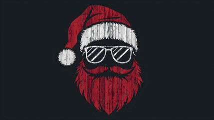 santa claus mask, glasses, cap