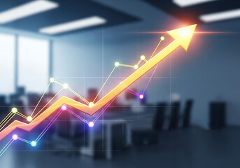 business graph with arrow The Graph of Success	
